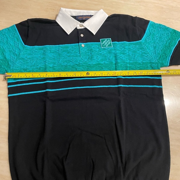 Louis Vuitton Black and Teal Polo Shirt - Picture 2 of 4